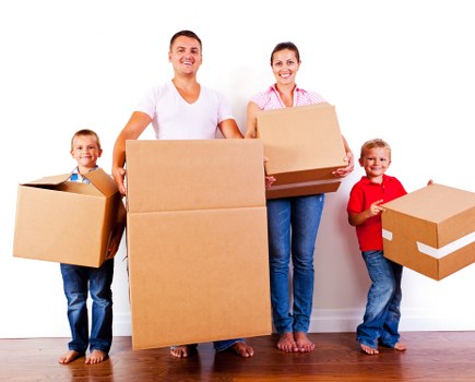 Removal van loading household items for an Ealing move