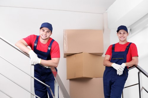 Student removals planning in Ealing with boxes and moving van