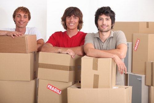 Careful loading of household items into a van in West London