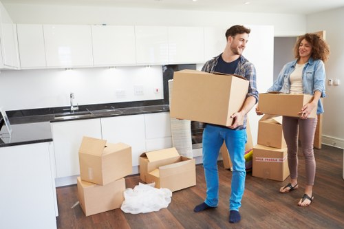 Packing boxes and household items for an Ealing house move