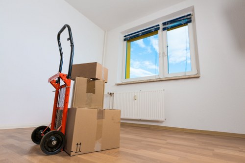 Boxes and furniture being handled for an Ealing removal job